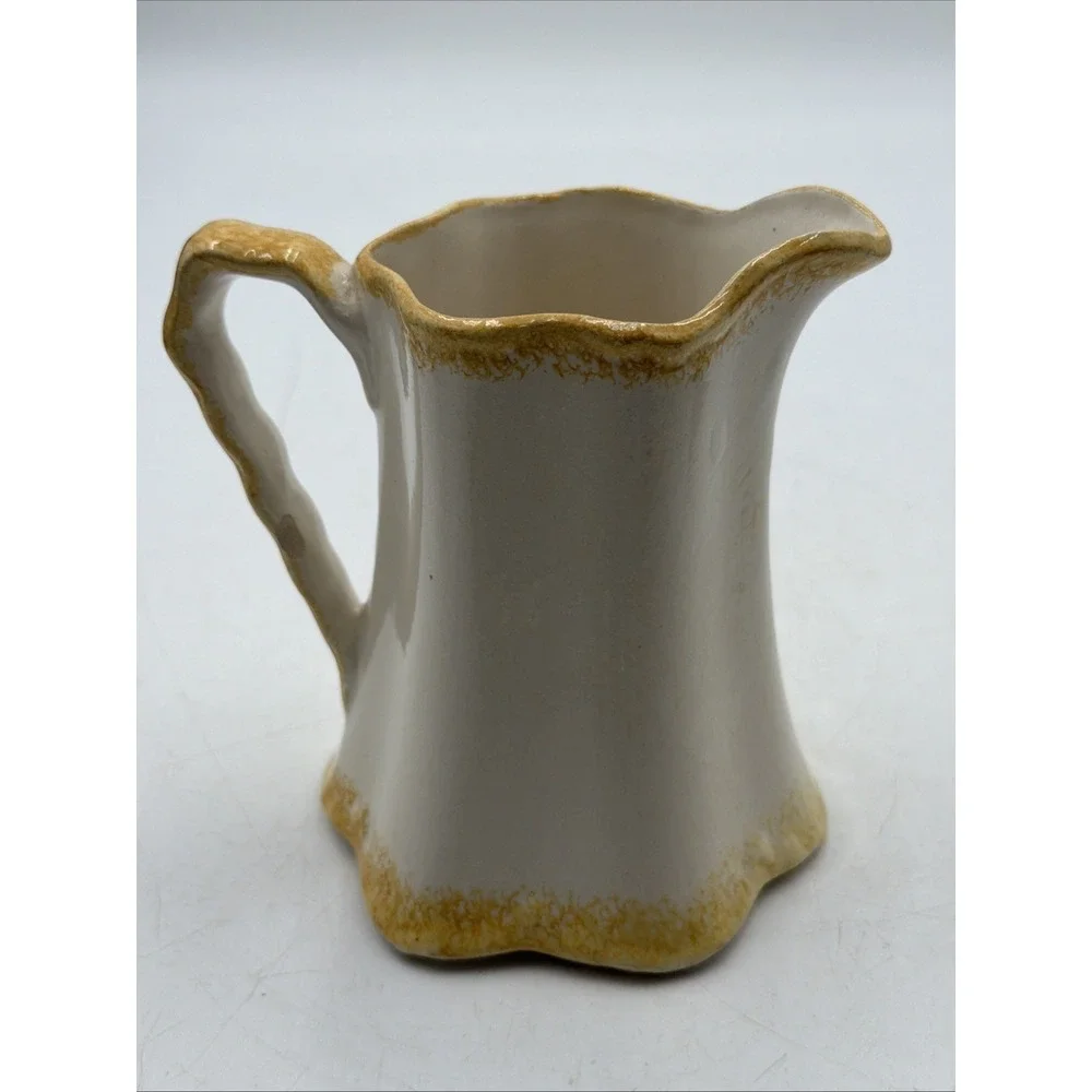 Creamer or Small Pitcher Yellow Flowers Cash Family Pottery Hand Painted Vintage